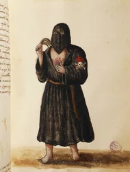 Bruderschaft der Büßer, die den Trauerzug wichtiger Bürger zur Markuskirche in Venedig begleiten, Band II, f 89, von Giovanni di Grevembroch