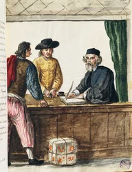 Vornehmer Kaufmann, Illustration aus dem illustrierten Buch der venezianischen Kostüme