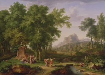 Arkadische Landschaft mit einer Büste der Flora, 1724-25
