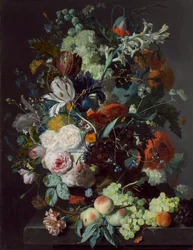 Stillleben mit Blumen und Früchten, ca. 1715