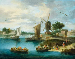 Landschaft mit einer Mühle