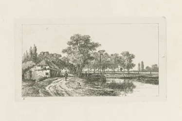 Landschaft mit festgemachtem Boot