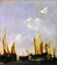 Schiffe vor Anker in ruhiger See, ca. 1650