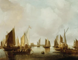 Schepen in een riviermonding