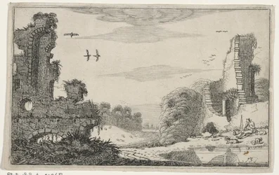Hirte bei einer Ruine