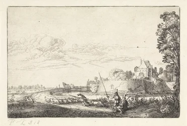 Landschaft mit dem Zijlpoort in Haarlem