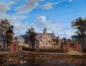 Das Schloss von Goudestein, am Fluss Vecht, in der Nähe von Maarsen
