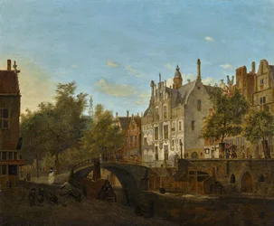 Ansicht des Oude Delft mit dem Gemeenlandshuis