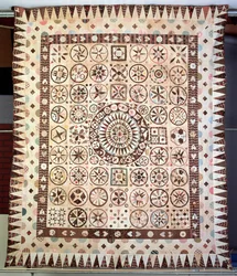 Patchwork-Bettdecke, Irland, 1850-60
