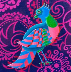 Karierter Vogel