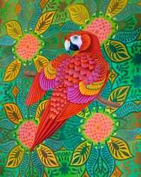 Roter Papagei