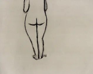 Weibliche Figur von hinten