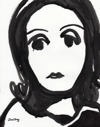 Greta-Garbo-Illustration in Schwarz-Weiß, um 2000