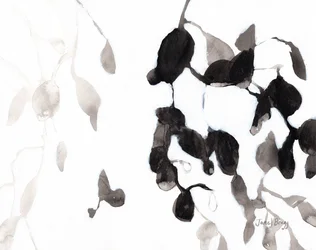 Blätter in Schwarz und Weiß