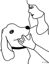 Vincent und Janel in schwarzen Linien, um 2024