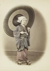 Japanische Frau mit Regenschirm