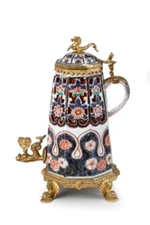Eine seltene elegant montierte Imari-Kaffeekanne und Deckel