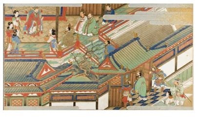 Chinesische Hofszene im Yamato-e-Stil