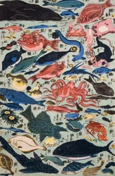 Frischer Fisch, Weichtiere und Krustentiere