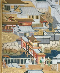 Osakazu Byobu - Japanischer achtteiliger Wandschirm