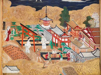 Osakazu Byobu - Japanischer achtteiliger Wandschirm