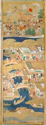 Osakazu Byobu - Japanischer achtteiliger Wandschirm