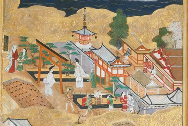 Osakazu Byobu - Japanischer achtteiliger Wandschirm