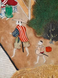 Osakazu Byobu - Japanischer achtteiliger Wandschirm