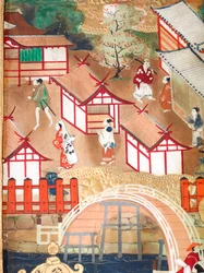 Osakazu Byobu - Japanischer achtteiliger Paravent