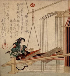 Weben in Japan im 18. Jahrhundert