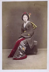 Junges Mädchen im Kimono, ca. 1860-70