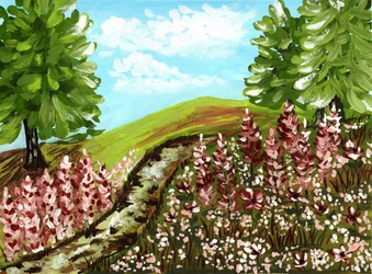 Verschlungener Blumenpfad