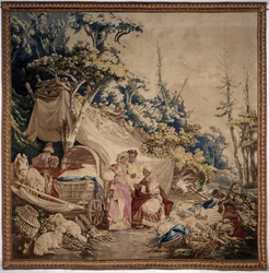 Das Freiluftbankett, Vorhang russische Spiele, (Detail)