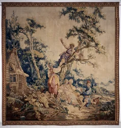 Das Freiluftbankett, Vorhang russische Spiele, (Detail)