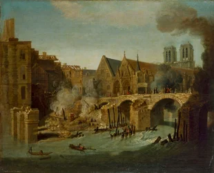 Die Petit Pont nach dem Brand von 1718