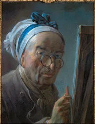Selbstporträt von Chardin mit Kneifer