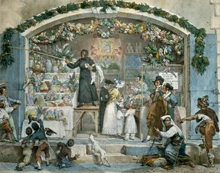 Befana in Rom, Druck von Jean-Baptiste Thomas