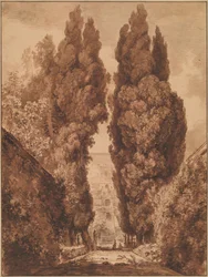 Die Zypressenallee in der Villa d