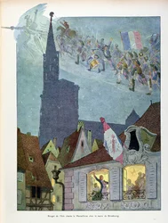 Claude Joseph Rouget de Lisle (1760-1836) singt die Marseillaise im Haus von Dietrich, Bürgermeister von Straßburg, 26. April 1792, Illustration aus 