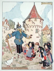 Die Uniform des Polizisten, Karikatur der Befreiung des Elsass