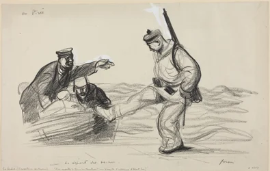 Am Piräus. -Die Abfahrt der Boches., um 1914-1919