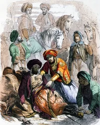 Ibrahim Pacha (1789-1848) segnet einen sterbenden Soldaten während des Feldzugs gegen die Wahhabiten