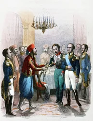 Begegnung zwischen Ibrahim Pacha (1789-1848) und dem Oberst Joseph Anthelme Seve (Soliman Pacha, Suleyman Pasha oder Soliman al-Fransawi Pasha)