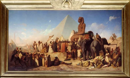 Kambyses und Psammenite. Treffen zwischen Kambyses II., König des Persischen Reiches von 529 bis 522 v. Chr.