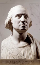 Marmorbüste von George Washington (1732-1789). Skulptur von Jean Antoine Houdon (1741-1828) 1786