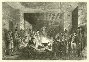 Posada, ein Gasthaus in der Sierra Nevada, Spanien (Gravur)