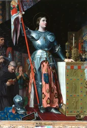 Johanna von Orléans bei der Krönung Karls VII. in der Kathedrale von Reims, 1429, um 1800-1867