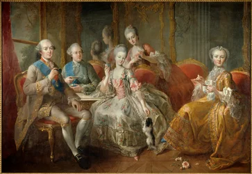 Die Familie des Herzogs von Penthievre im Jahr 1768 oder „La Tasse de Chocolat“