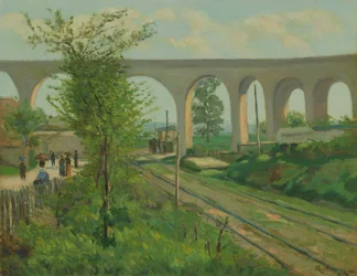 Das Aquädukt von Arcueil am Bahnübergang von Sceaux