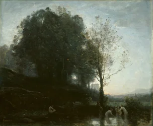 Badende Nymphen und Kind, 1855-1860